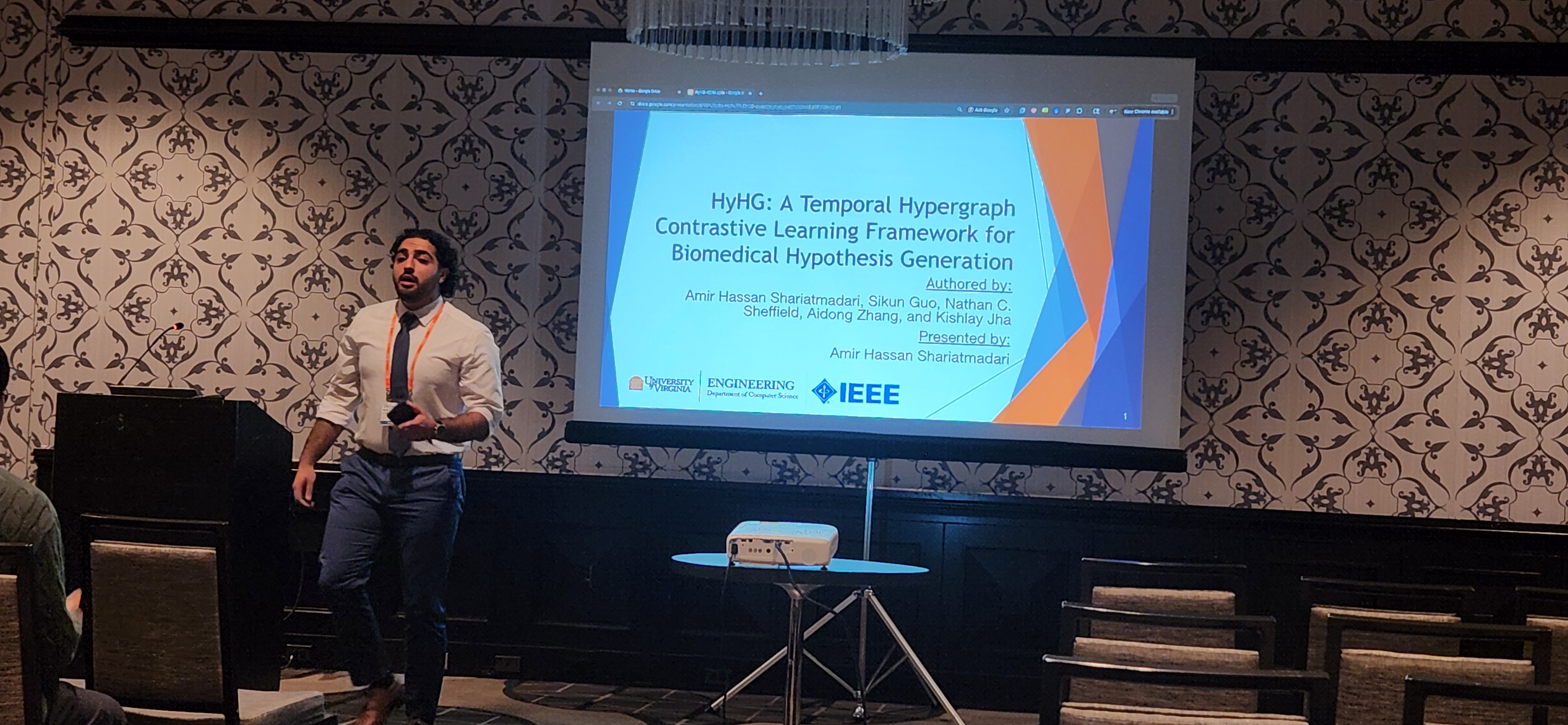 Talk on HyHG temporal hypergraph contrastive learning framework.