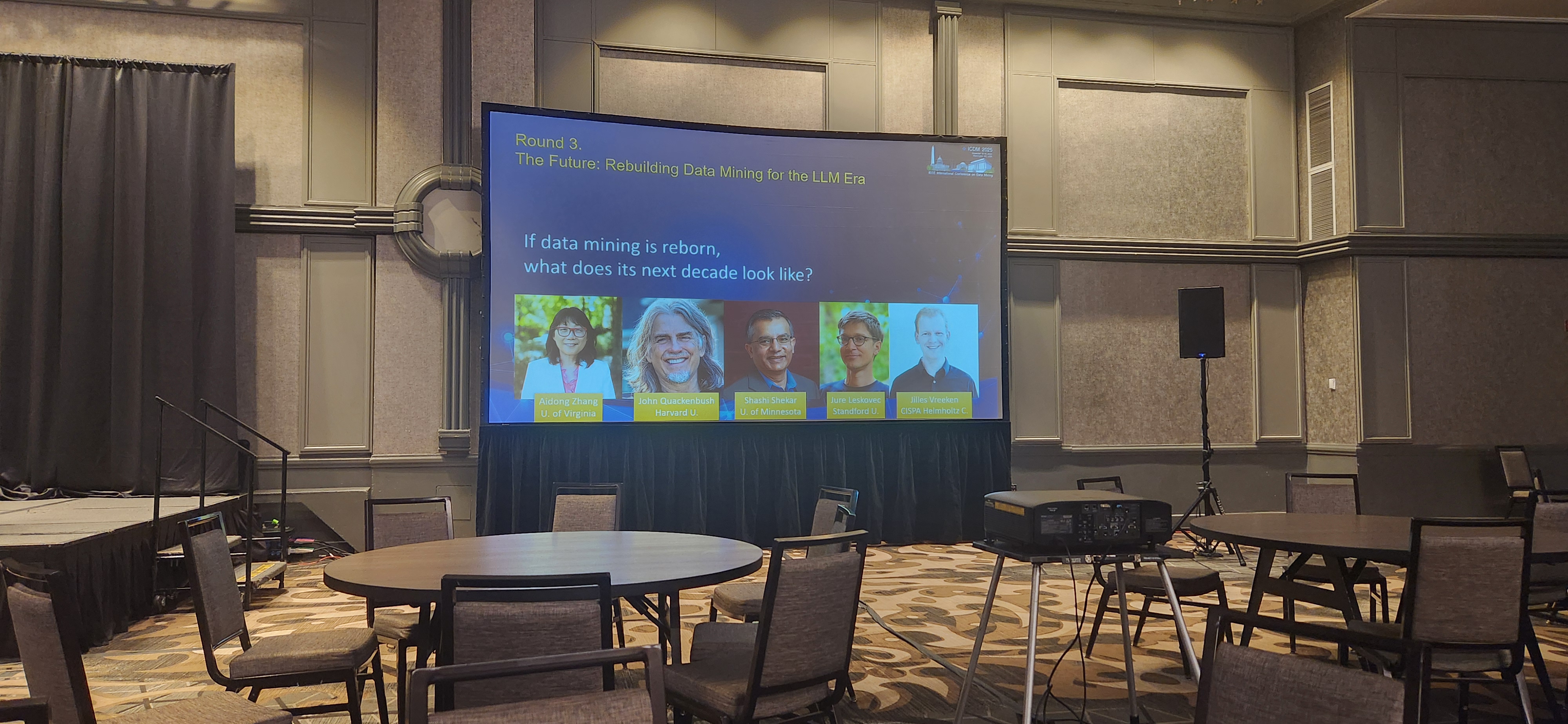 Slide introducing Round 3 on the future of data mining in the LLM era.